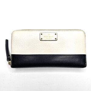 Kate Spade Neda Grove Street Leather Zip WLRU2821 Wallet Black and Cream